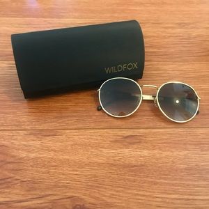 Wildfox Round Brown and Gold Sunglasses